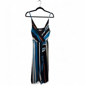 Striped Sleeveless Ruffle Dress | S